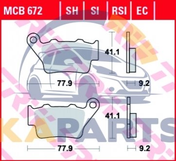 MCB672EC TRW Гальмівні колодки