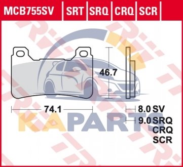 MCB755SV TRW Тормозные колодки