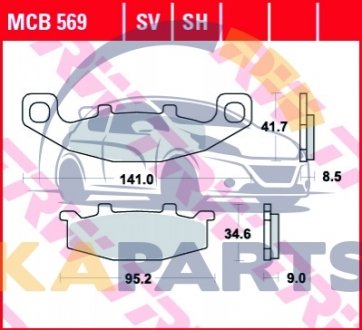 MCB569 TRW Тормозные колодки