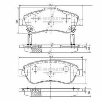 N3604066 NIPPARTS Гальмівні колодки