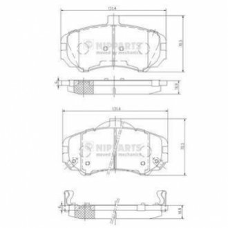 N3600544 NIPPARTS Гальмівні колодки