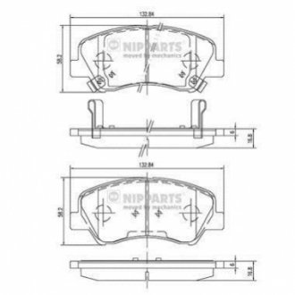 N3600550 NIPPARTS Гальмівні колодки