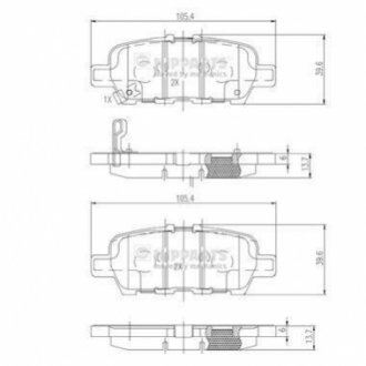 N3611051 NIPPARTS Гальмівні колодки