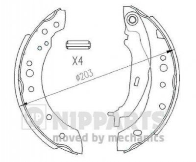 N3505043 NIPPARTS Гальмівні колодки