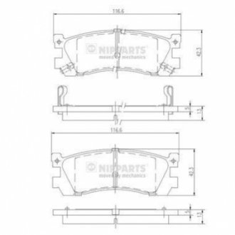 J3613005 NIPPARTS Гальмівні колодки