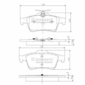 N3613022 NIPPARTS Тормозние колодки