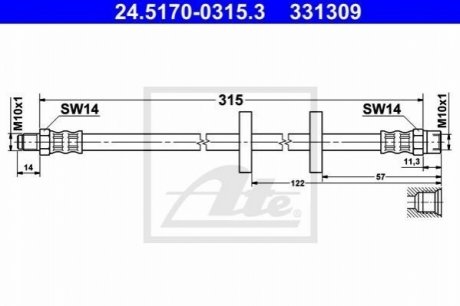 24517003153 ATE Шланг гальмівний