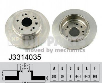 J3314035 NIPPARTS Гальмівний диск