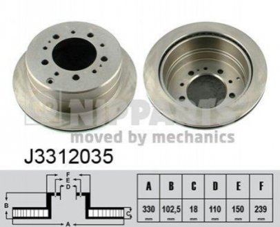 J3312035 NIPPARTS Гальмівний диск