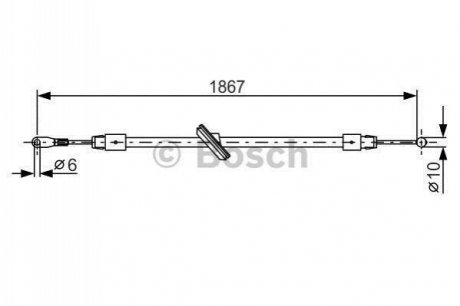 1987482028 BOSCH Трос ручного - передний DB209-518