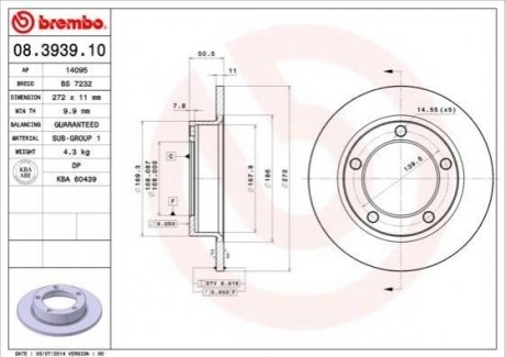 08.3939.10 BREMBO Гальмівний диск