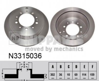 N3315036 NIPPARTS Гальмівний диск