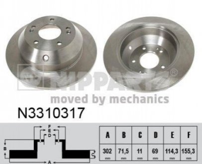 N3310317 NIPPARTS Гальмівний диск