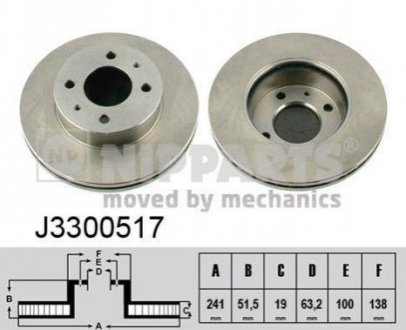 J3300517 NIPPARTS Гальмівний диск