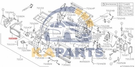 72130XA00A SUBARU Радіатор пічки салону