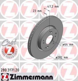 280.3171.20 ZIMMERMANN Диск тормозной