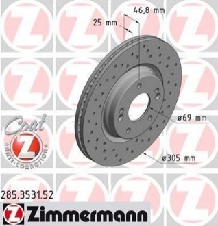 285.3531.52 ZIMMERMANN Диск гальмівний SPORT Z