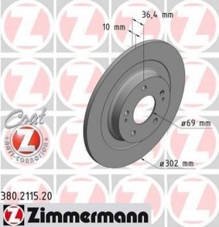 380.2115.20 ZIMMERMANN Диск тормозной