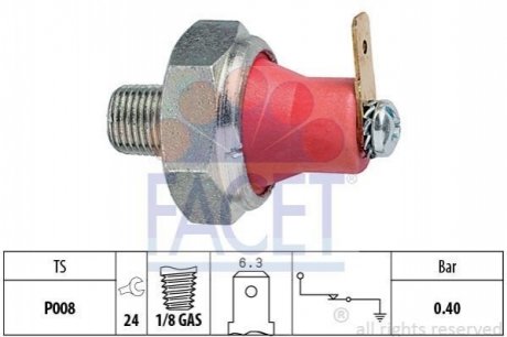 7.0094 FACET Датчик давления масла Mutsubishi Carisma/Colt/Galant/L200/Lancer/Pajero 1.6-2.5