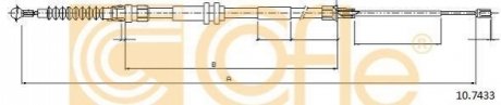 10.7433 COFLE Трос ручного гальма зад. Л/П VW Caddy III 1.2TSI-2
