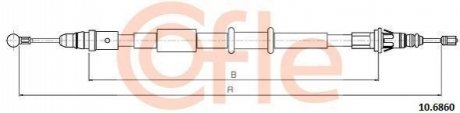 10.6860 COFLE Трос ручного гальма зад. Л/П  RENAULT MASTER III 10-