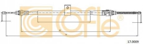 17.0009 COFLE Трос ручного гальма зад. NOTE 06- Пр. (1770/1555)