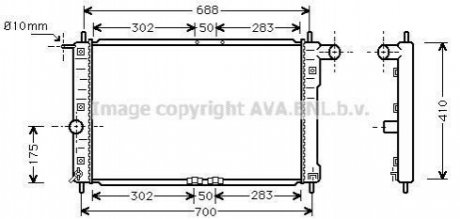 DWA 2014 AVA COOLING Радіатор охолодження DAEWOO LANOS (97-) 1.3-1.6 i (вир-во AVA)