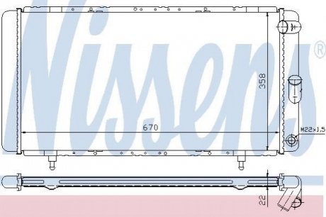 63911A NISSENS Радіатор RN ESPACE I(84-)2.0(+)[OE 77 00 764 838]