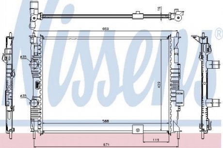 67363 NISSENS Радіатор NS QASHQAI(07-)2.0 i 16V[OE 21400-JD200]