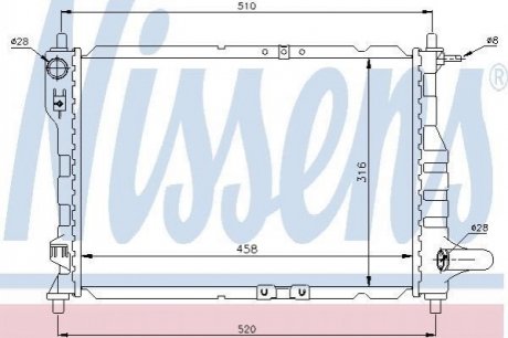 61630 NISSENS Радіатор CT/GMC MATIZ(05-)0.8(+)[OE 96477777]