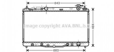 TO2464 AVA COOLING Радіатор охолодження двигуна Toyota Camry (07-) 2,4i AT (TO2464) AVA