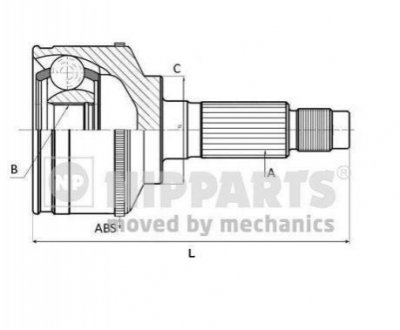 J2830501 NIPPARTS ШРУС зі змазкою в комплекті