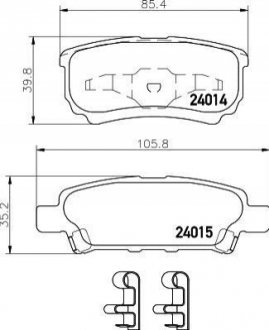 NP3011 NISSHINBO Гальмівні колодки CHRYSLER/DODGE/HYUNDAI/JEEP/MITSUBISHI  "R "01>>