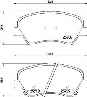 NP6015 NISSHINBO Колодки тормозные дисковые передние Hyundai Accent, i20, Elantra/Kia Rio III 1.4, 1.6, 1.8 (11-) (NP6015) NISSHINBO