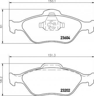 NP5008 NISSHINBO Колодки тормозные дисковые передні Mazda2 1.3, 1.4, 1.6 (03-)/Ford Fusion 1.4, 1.6 (04-12) (NP5008) NISSHINBO