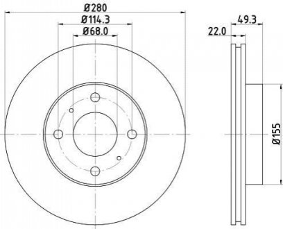 ND2023K NISSHINBO Диск тормозной передний Nissan Almera 1.5, 1.8, 2.2 (00-), Primera 1.6, 1.8, 2.0 (96-02) (ND2023K) NISSHINBO