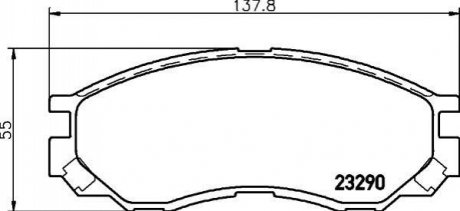 NP3012 NISSHINBO Колодки тормозные дисковые передні Mitsubishi L200, L300, L400 2.0, 2.4, 2.5 (91-05) (NP3012) NISSHINBO