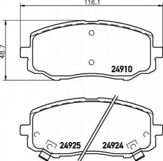 NP6085 NISSHINBO Колодки тормозные дисковые передні Hyundai i10, i20/Kia Picanto 1.0, 1.1, 1.2 (04-) (NP6085) NISSHINBO