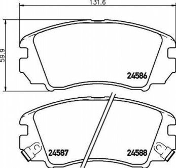 NP6090 NISSHINBO Колодки тормозные дисковые передние Hyundai Sonata, Tucson/Kia Sportage 2.8 (04-) (NP6090) NISSHINBO