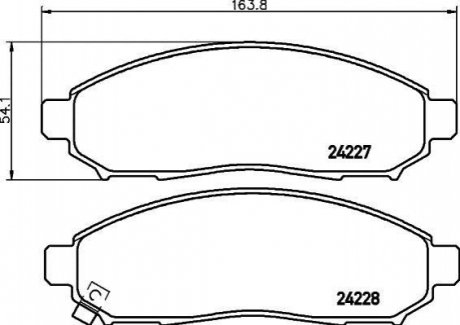 NP2020 NISSHINBO Колодки тормозные дисковые передние Nissan Pathfinder, Navara 2.0, 2.5, 3.0 (05-) (NP2020) NISSHINBO