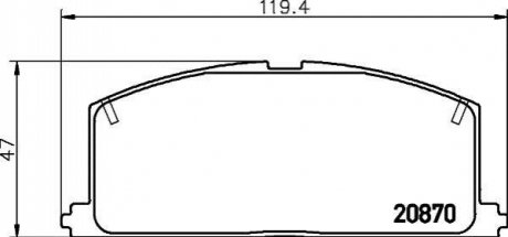 NP1001 NISSHINBO Колодки тормозные дисковые передні Toyota Fortuner, Hilux 2.5, 2.7, 3.0 (05-) (NP1001) NISSHINBO