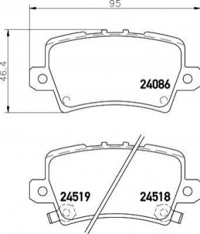 NP8039 NISSHINBO Колодки тормозные дисковые задние Honda Civic VIII 1.4, 1.6, 1.8, 2.0 (05-) (NP8039) NISSHINBO