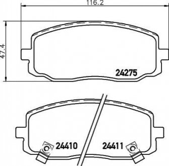 NP6024 NISSHINBO Гальмівні колодки HYUNDAI/KIA i10/Picanto \'\'F "04>>