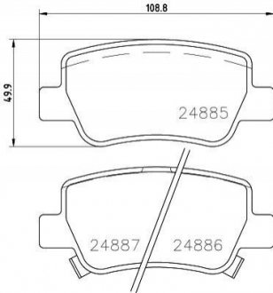 NP1118 NISSHINBO Колодки тормозные дисковые задние Toyota Avensis 1.6, 1.8, 2.0, 2.2 (08-) (NP1118) NISSHINBO