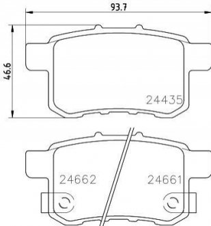 NP8009 NISSHINBO Колодки тормозные дисковые задние Honda Accord VIII 2.0, 2.2, 2.4 (08-13) (NP8009) NISSHINBO