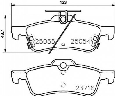 NP8041 NISSHINBO Колодки тормозные дисковые задние Honda Civic IX 1.4, 1.6, 1.8, 2.2 (12-) (NP8041) NISSHINBO