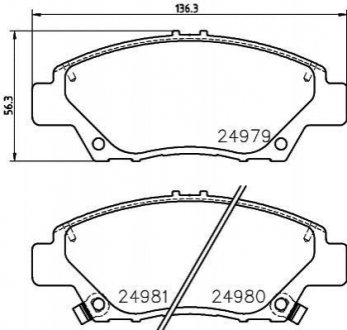 NP8013 NISSHINBO Колодки тормозные дисковые передні Honda Civic VII 1.4, 1.6, 1.7 (01-05) (NP8013) NISSHINBO