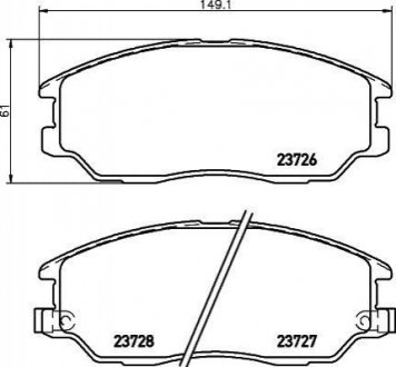 NP6092 NISSHINBO Колодки тормозные дисковые передні Hyundai Terracan 2.9, 3.5 (03-06) (NP6092) NISSHINBO