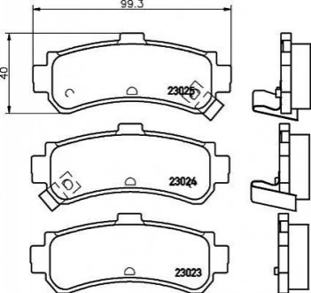 NP2064 NISSHINBO Колодки тормозные дисковые задні Nissan Almera 1.4, 1.6, 2.0 (95-00) (NP2064) NISSHINBO