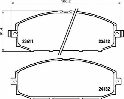 NP2026 NISSHINBO Колодки тормозные дисковые передні Nissan Patrol 3.0, 4.2, 4.8 (00-) (NP2026) NISSHINBO